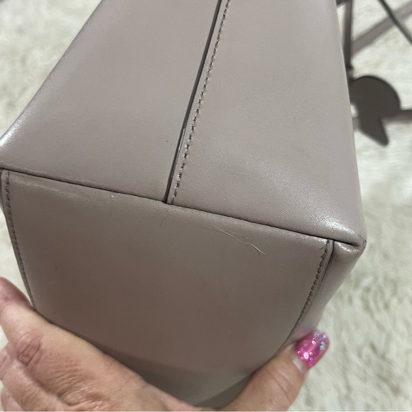 SOLD Kate Spade New York Cassy XL Leather Shopper Bow Tie Fab Lavender Gray Tote - Picture 7 of 15